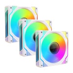 120mm 인피니티 미러 ARGB 팬 3팩 - 5V 3핀 주소 지정 가능한 RGB 600-1800RPM 게이밍 PC 빌드용 PWM 컴퓨터 CPU White : 나루아몰