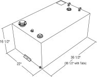 RDS MFG INC 직사각형 보조 이송 연료 탱크 - 55 갤런 : 은도파삼