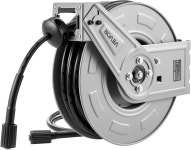 VEVOR 압력 세척 호스 릴 65피트 x 1/4인치 접이식 파워 헤비 듀티 강철 3200PSI Max 자동 되감기 자동차 세차 정원 바닥 청소를 65 ft x... 