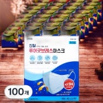 신일제약 디자인 마스크 통기성 마스크 어린이 마스크 퓨어굿브레스 2D KF94 화이트 100개 1개입 : 오버라이딩