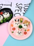 이쁜도시락 만들기틀 몰드 김밥 주먹밥 도시락 스시 노리 라이스 플라스틱 패드 초밥 펀치 (토끼돌고래 주먹밥 터치세트 (쉐이커+밥숟가락 )... 
