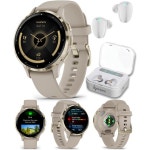 Wearable4U Garmin Venu 3S GPS 스마트워치 AMOLED 디스플레이 41mm 시계 고급 웰니스 및 피트니스 기능 최대 10일 배터리 슬립 코치... 