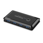 USB 3.0 스위치 KVM 공유 스위처 4/2 PC 키보드 프린터 모니터용 장치 포트 셀렉터 1개 : 더 브라운베어