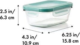 OO 굿 그립 16컵 스마트 씰 직사각형 식품 용기 유리 보관 누수 밀폐 방지 Glass 1.6 Cup : 월드프리패스05