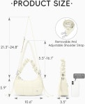 웨스트브론코 스몰 퍼퍼 숄더백 여성용 퀼트 크레센트 크로스바디백 퍼피 핸드백 Beige : 라온플