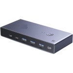 DP 1.4 스위치 8K 60Hz KVM 2 PC 공유 디스플레이 프린터 키보드 마우스 케이블 포트 스위처 컨버터 : 모드 온