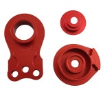 1/10 RC 차량용 2Pcs 알루미늄 조절식 25T 하이토크 서보 세이버 TRX4 TRX6 SCX10 카프라 후타바 및 타미야 서(빨간색)와 호환 가능... 