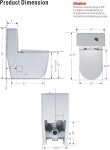 WinZo WZ5311 리어 아울렛 화장실 원피스 모던 디자인 뒷벽 배출 우측 듀얼 플러시 지하 욕실 화이트 Toilet Only : 브리세븐틴