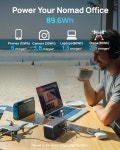 다란너 2026 휴대용 발전소 89.6Wh LiFePO4 배터리 AC 콘센트 100W110V의 태양광 발전 은행 노트북 캠핑 가정 사무실 TSA용 양방향 고속... 
