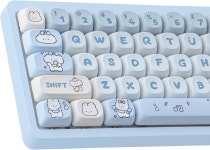 PBT MOA 키캡 귀여운 커스텀 세트 39 키 6/64/68/84/87/00/04/08 체리 MX 기계 키보드용 보조 장치(밴드 강아지) : 사는게 이런 거지