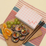블레스팩 핑크색 김밥 도시락 종이 트레이 상자 500개 포장용 : 블레스팩