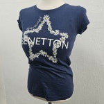 BENETTON 반팔 티 여 44/55 J6392 : 스카이빈티지