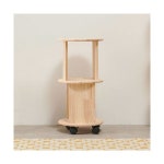 H6714 2단 고무나무 원형 이동선반 1color : 은하수생활