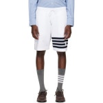 톰브라운 화이트 루프백 스트라이프 스웨트쇼츠 MJQ244A-J0272 104 WHITE /NAVY : 어도어럭스