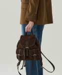 드로우핏 우먼 DRAWFITWOMEN 드로우핏 누베 더블 포켓 스웨이드 백팩 D BROWN 브라운 DFWMBG5392DBR : 쌔이마켓2