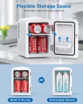 냉장고 4L/6캔 쿨러 & 워머 휴대용 컴팩트 메이크업 음식 및 음료용 소형 스킨케어 침실용 화장품 자동차 사무실 흰색 White 4L : Darius016