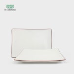 그린메라민 코드 라인 스끼접시 2호(19x14) G9782 (브라운) : 키친원