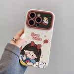 백설 공주 폰케이스 귀여운 캐릭터 친환경 TPU 풀커버 하드 범퍼 크림 화이트 (스노우 화이트 J1514) 17 Pro : 더이지