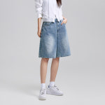 5부 버뮤다 워싱 데님 팬츠 (J2509) : 포레스트핏