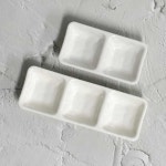 한식뷔페 3칸 종지 심플한그릇 분식그릇 : 위라이즈