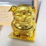 금빛 황금 돼지 저금통 행운 복 돼지 저금통 어린이 재물 : 다온