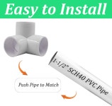 DIY 가구용 PVC 파이프 커넥터 피팅 1-1/2 : 초지마켓