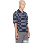 톰브라운 네이비 & 화이트 저지 스트라이프 폴로 셔츠 MJP247A-J0269 927 NAVY/WHITE : 어도어럭스