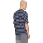 톰브라운 네이비 & 화이트 저지 스트라이프 니트 포켓 티셔츠 MJS310A-J0269 927 NAVY/WHITE : 어도어럭스