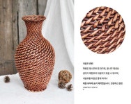 momoadd 라탄소품 라탄 라탄수납정리함 라탄공예 보물 꽃병 대형 : 모모애드