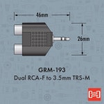 Hosa GRM-193 어댑터 듀얼 RCA ~ 3.5mm TRS Dual RCA to 3.5mm TRS 1 piece : 오디오 파츠