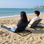 비치베드 야외선베드 비치체어 접이식 수영장선베드 : 하늘은하수