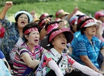 인천 소래포구발전협의회 노점상실명제 반대 집회
