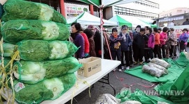 대곡농산물판매상 | 김장배추 가격 '껑충'…농협 할인 판매장 긴줄