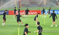 몸푸는 대한민국 대표팀