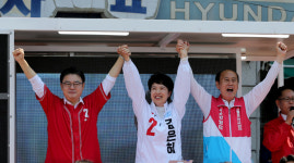인트랩 동두천지사 | 국민의힘 박형덕 동두천시장 후보와 합동유세하는 김은혜 경기도지사 후보