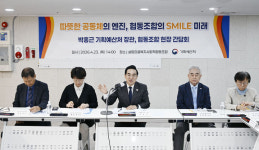 살림의료복지사회적협동조합 현장 간담회하는 박홍근 기획예산처 장관