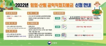 산림청, 임업직불금 첫 시행…임업인과 농업법인 대상