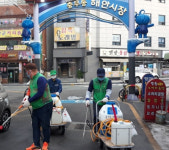 충무동 골목시장 상인회 자율 방역단 | 서구 충무동새마을협의회, 전통시장 등 관내 방역봉사 활동