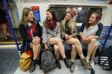 BRITAIN NO PANTS SUBWAY RIDE