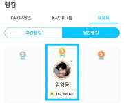 '넘버원' 임영웅, 10월 마이원픽 리워드 트로트 부문 1위