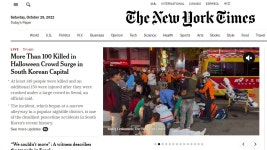 CNN, NYT도 톱뉴스로 이태원 참사…각국 외신 집중 조명