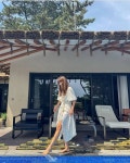 채정안, 원피스야 가운이야? 초동안 민낯에 질끈 허리 여민 제주 리조트룩