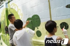 국군복지단 춘천지원본부 153공병대대마트 | 원주시 153공병대대 담장 '벽화'로 재탄생