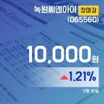 현대그린푸드로체시스템즈신사옥 | 16일 녹원씨엔아이마감증시 10,000원 마감해