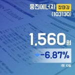 장마감보고서 10일 웅진에너지주가 1,560원으로 장 마감