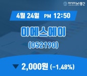 이에스에이학원 | (주식실황) 24일 이에스에이 증시현황 2,000원