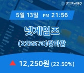 ㈜삼륭교역 | (장마감보고서) 13일 넷게임즈 주가 12,250원으로 종료