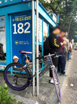 자전거정류장#헤라 | 자전거 보관대가 되어버린 울산 공업탑 버스정류장