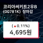 (17일마감증시) 코리아써키트2우B 주가 4695원으로 장 마감
