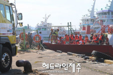 제주동부소방서, 유람선 화재 대비 소방훈련 전개